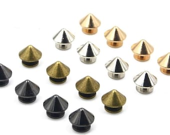 8 mm 6 mm rivets coniques goujons punk rock rivet bricolage cuir artisanat goujon vêtements chaussures sacs navire américain