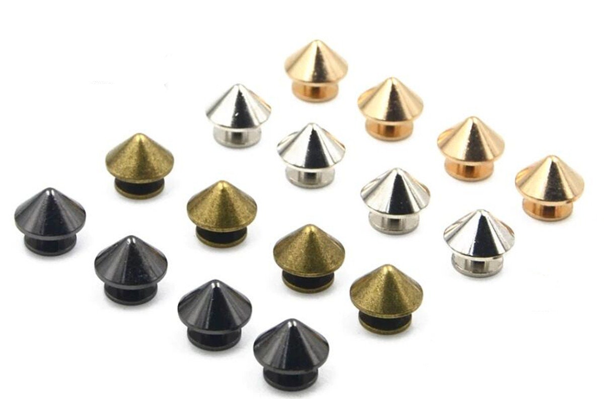 Screw Back Stud Rivets Spike Cone Silver Punk Studs Rivets Punk