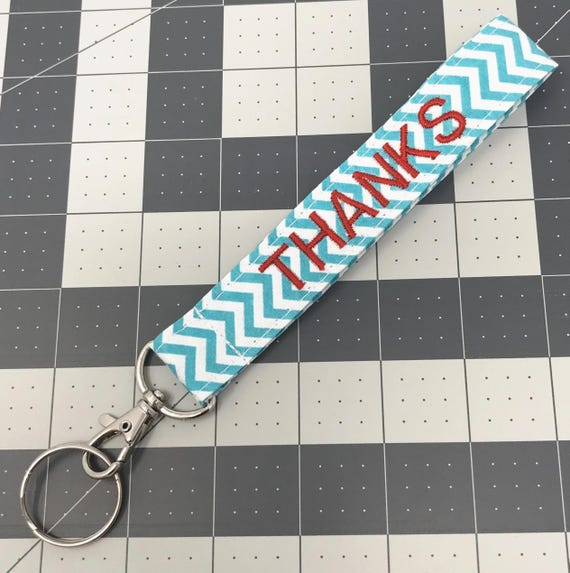 Llavero Personalizado De Tela Con Monograma - Tejido De Algodón Y Metal, Hecho A Mano En EE. UU.