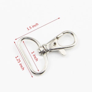 Metal Jewelry Hook Swivel wide 1 inch (25mm) Lobster Clasp Clip Craft Finding