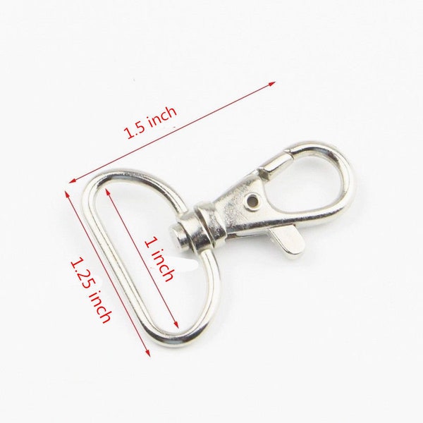 Metal Jewelry Hook Swivel wide 1 inch (25mm) Lobster Clasp Clip Craft Finding
