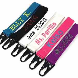 Llavero resistente bordado, llavero de pulsera personalizado con monograma