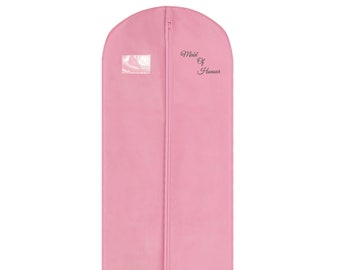 Housse de sac pour robe de demoiselle d'honneur - Longue housse respirante rose pour sacs à vêtements - Housse de transport sur toute la longueur - Anti-mites - 183 cm