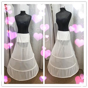 Ivory A Line 3 Hoop Underskirt/Petticoat/Hoop for Wedding/Prom/Ball Gown Dresses ~ UK 8 10 12 14 16 18 20 22 24 ~ Brand New