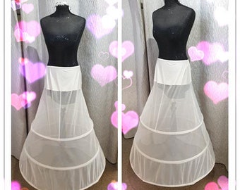 Ivory A Line 3 Hoop Underskirt/Petticoat/Hoop for Wedding/Prom/Ball Gown Dresses ~ UK 8 10 12 14 16 18 20 22 24 ~ Brand New