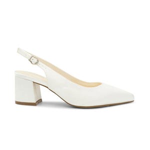 BNWB Ivory Satin Wide Fit Sling Back Low Heel Mid Block Court Heels Wedding Bridal Shoes UK 3 4 5 6 7 8 9 image 4