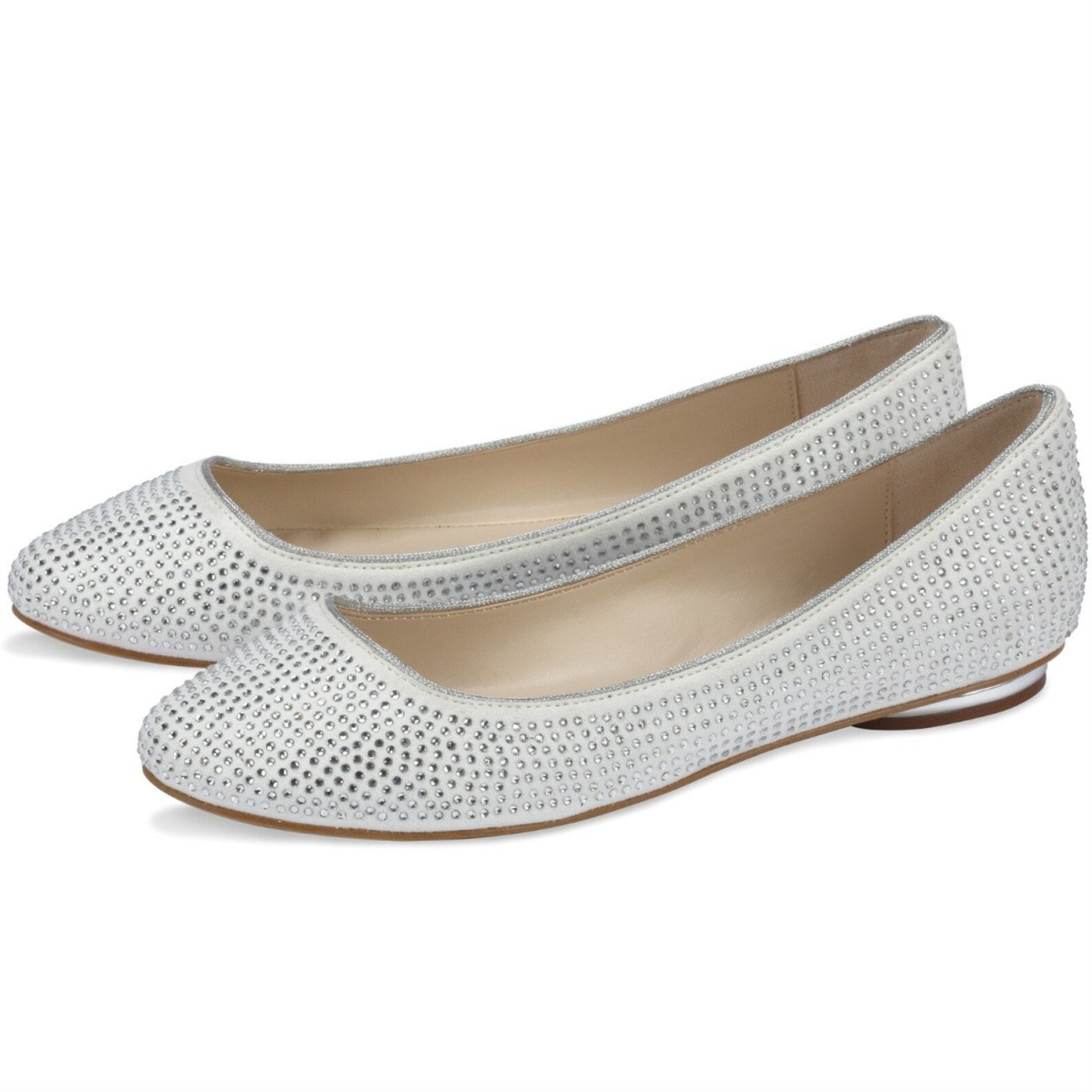 BNWT Glint Ivory Diamante Flat Wedding/Bridal Shoes Pumps