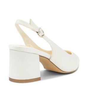 BNWB Ivory Satin Wide Fit Sling Back Low Heel Mid Block Court Heels Wedding Bridal Shoes UK 3 4 5 6 7 8 9 image 6