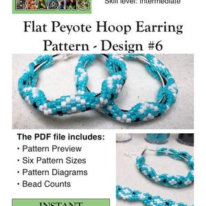 Selina’s Beading (06) Peyote Hoop Earring Pattern PDF, Seed Bead Earring Tutorial, DIY Beadwork, Instant Download