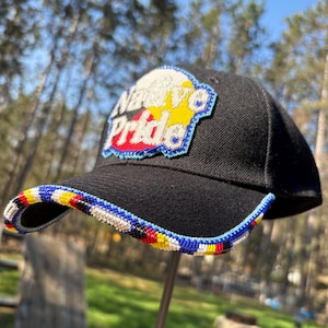 Native Pride Beaded Hat | Handmade Peyote Stitch Medallion & Beaded Brim | Indigenous  Wearable Art | Selina’s Beading