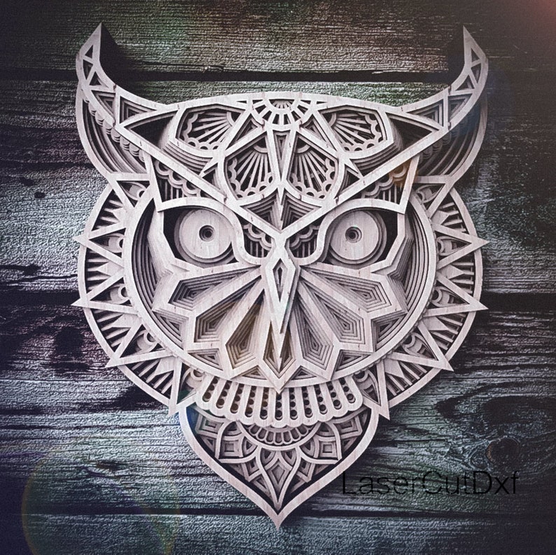Download Sculpting Forming Owl Gifts Multilayer Mandala 3d Geometric Digital Files Owl Svg Mandala For Laser Cut Dxf Svg Cdr Ai Eps Pdf Vector Cricut Pattern Craft Supplies Tools