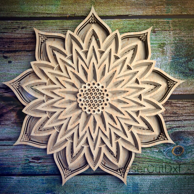 Download Sunflower Svg Mandala Files For Laser Cut Dxf Svg Cdr Ai Eps Pdf Vector Patterns Floral Svg Flower Svg Templates Laser Cut Mandala Craft Supplies Tools Carving Whittling