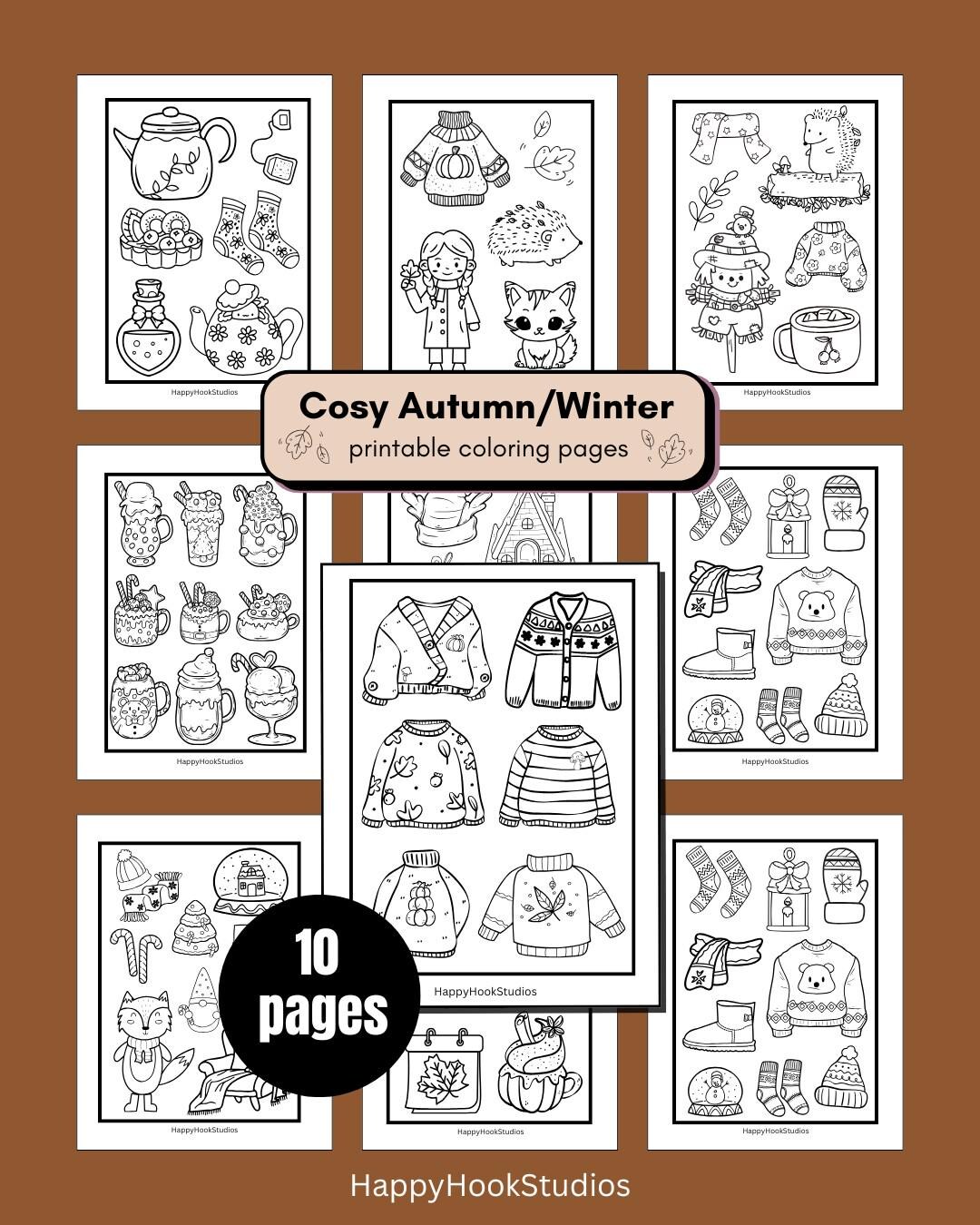 Cosy Autum/winter Coloring Book Collection - Etsy UK