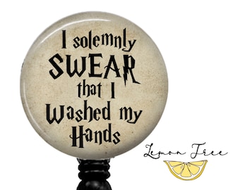 Hogwarts All I Need is Coffee and Harry Potter Badge Reel or Stethoscope Tag