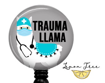 34in Medical MD RN Nurse Badge ID Swivel Alligator Clip Nylon Cord No Prob Llama Office Employee Name Tag Badge Holder Funny Llama Retractable ID Badge Reel ID Badge Pull