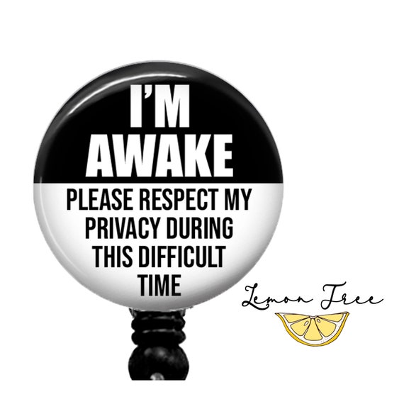 Funny I'm Awake Badge Reel Retractable Badge Holder Lanyard Carabiner  Stethoscope Name Tag Funny Nurse Gift -  Canada