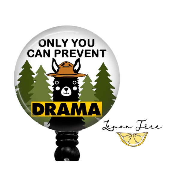 Funny You Prevent Drama Llama Badge Reel Retractable Badge Holder Lanyard  Carabiner Stethoscope Name Tag Funny Nurse Gift 