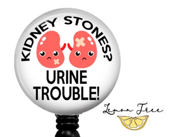 Funny Urine Trouble Badge Reel - Retractable Badge Holder - Lanyard - Carabiner - Stethoscope Name Tag - Nurse Gift