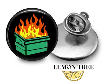 Funny Dumpster Fire ID Badge Pin - Nurse Gift