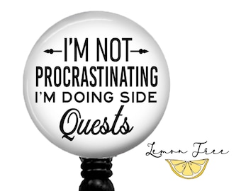 Funny Procrastinator Badge Reel: Nurse Stethoscope ID Tag