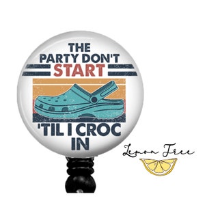 Funny Croc Badge Reel - Retractable Badge Holder - Lanyard - Carabiner - Stethoscope Name Tag - Nurse Gift