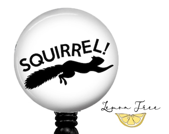 Funny Squirrel Badge Reel: Retractable ID Holder, Nurse Gift