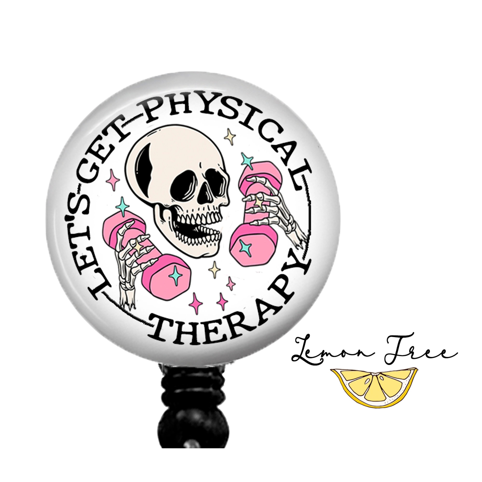 Funny Let's Get Physical Therapy Badge Reel Retractable Badge Holder  Lanyard Carabiner Stethoscope Name Tag Nurse Gift 