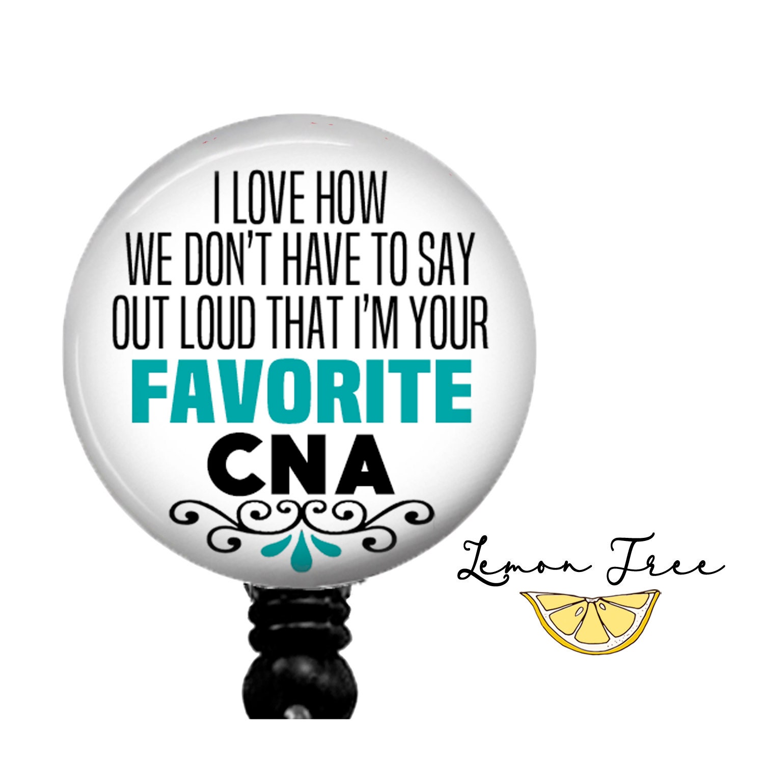 Funny Favorite CNA Badge Reel Retractable Badge Holder Lanyard Carabiner  Stethoscope Name Tag Nurse Gift 