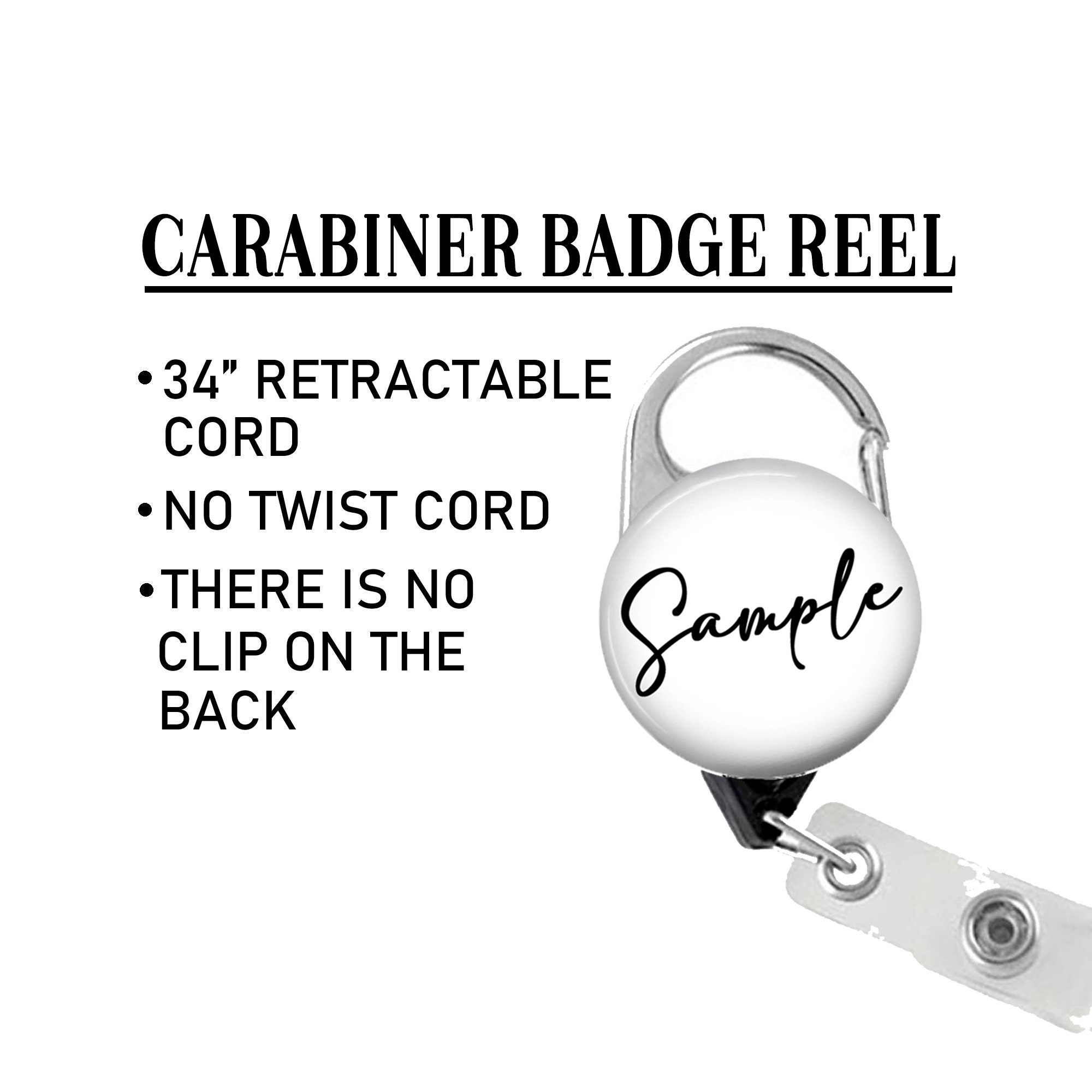 Personalized Thin Grey Line Corrections Badge Reel Retractable