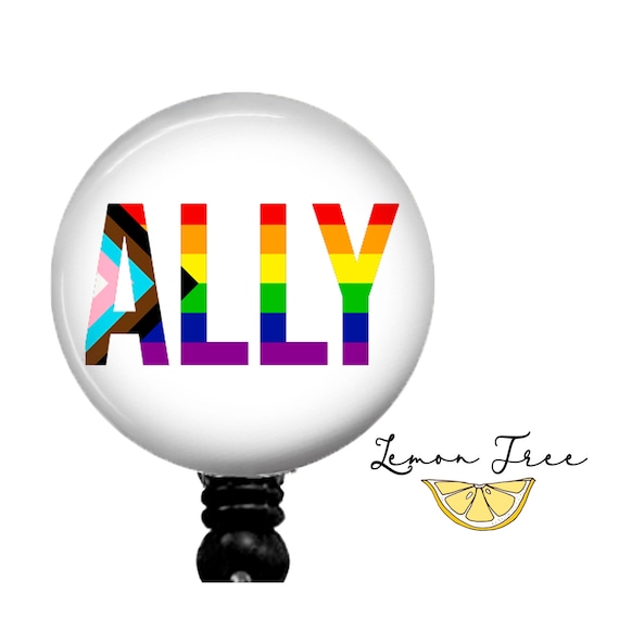 Ally LGBTQ Badge Reel Retractable Badge Holder Lanyard Carabiner