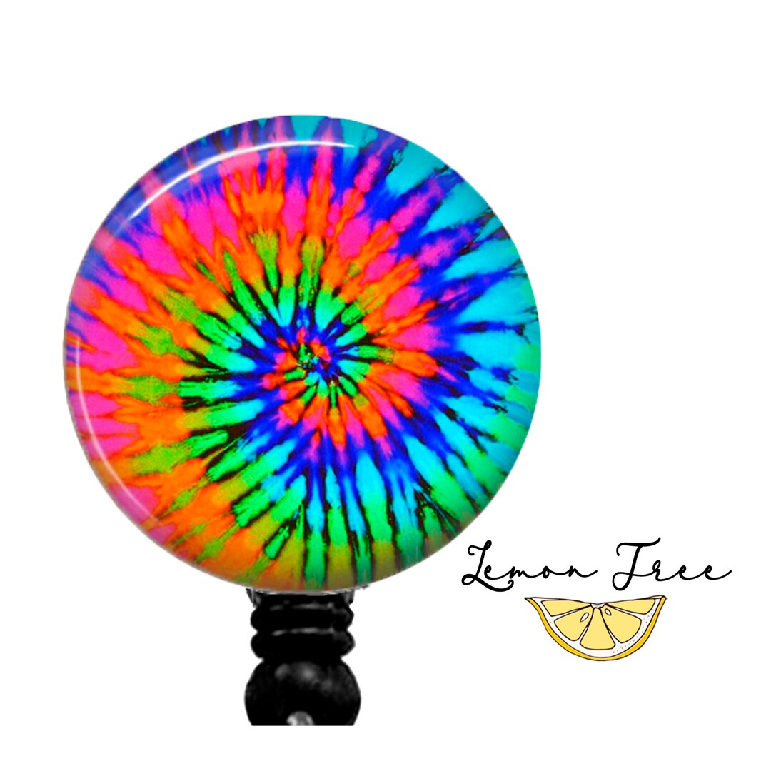Tie Dye Badge Holder With Lanyard & Retractable Reel – ID Card Holder For Nurses, Teachers, Office Staff - View #3