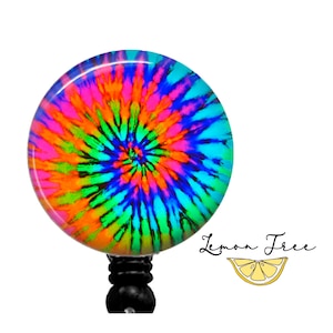 Tie Dye Badge Reel: Retractable ID Holder, Lanyard, or Stethoscope Tag