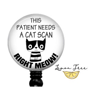 Funny Cat Scan Right Meow Badge Reel Retractable Badge Holder