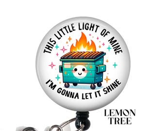Funny Dumpster Fire Badge Reel: Retractable ID Holder, Nurse Gift