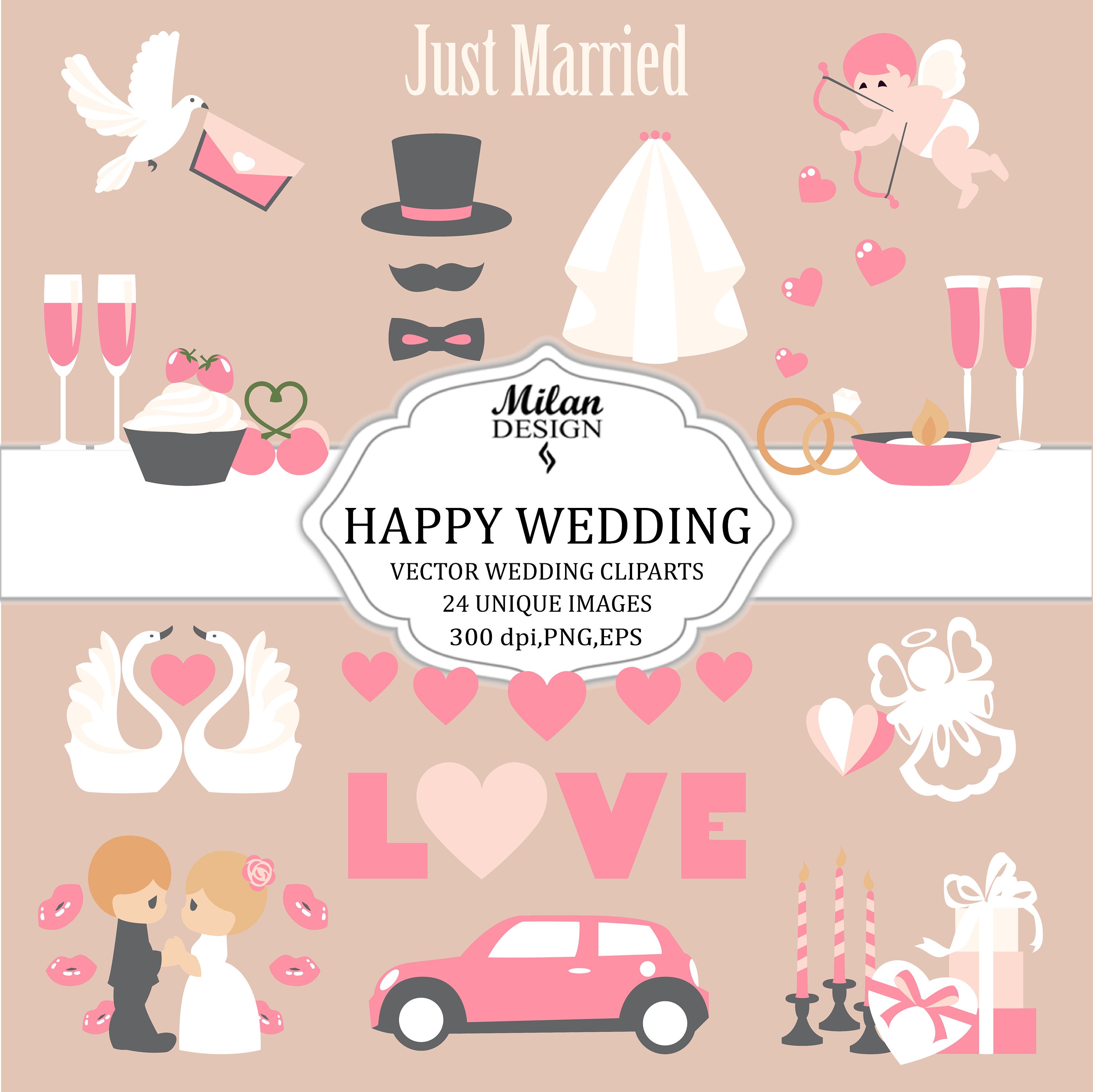 Wedding Name Design Clipart