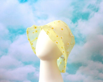 Illuminating Yellow Bucket Hats - Daisy Bucket Hats, Flower Bucket Hat, Women's Fisher Hat, Organza, TikTok Fashion, Woman's Bucket Hat