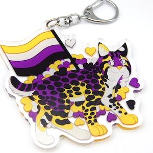 Non-binary Bobcat Pride Wildcat Charm