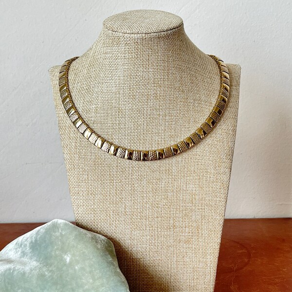 Vintage Napier Gold Choker Necklace Gold Tone Adjustable Length Costume Jewelry Necklace Circa 1970’s CJ878