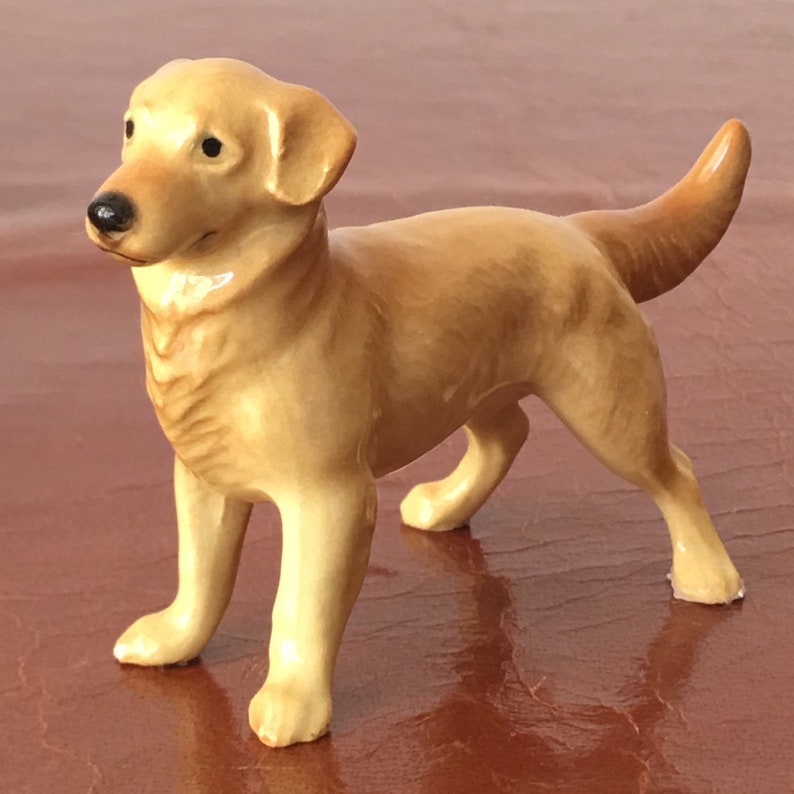 Golden Retriever Figurine Set Of Miniature Porcelain Dog Etsy