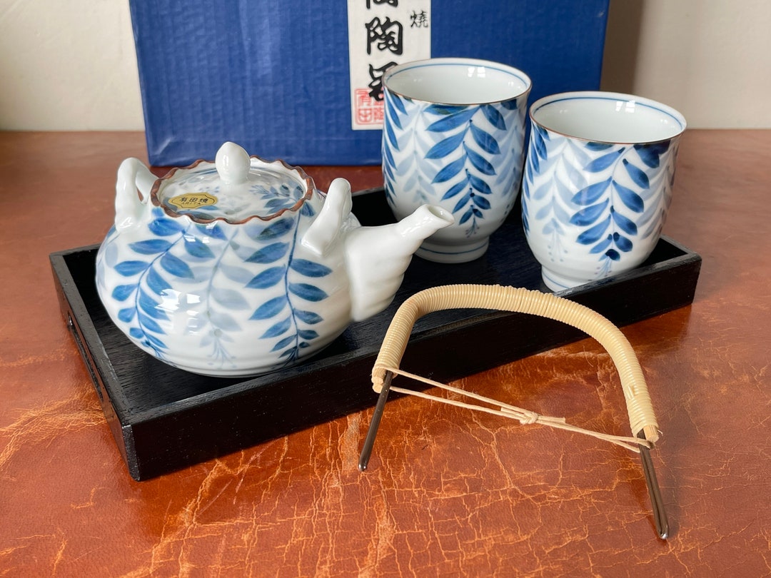 Japanese Arita Porcelain Tea Set 6 Piece Blue and White Etsy