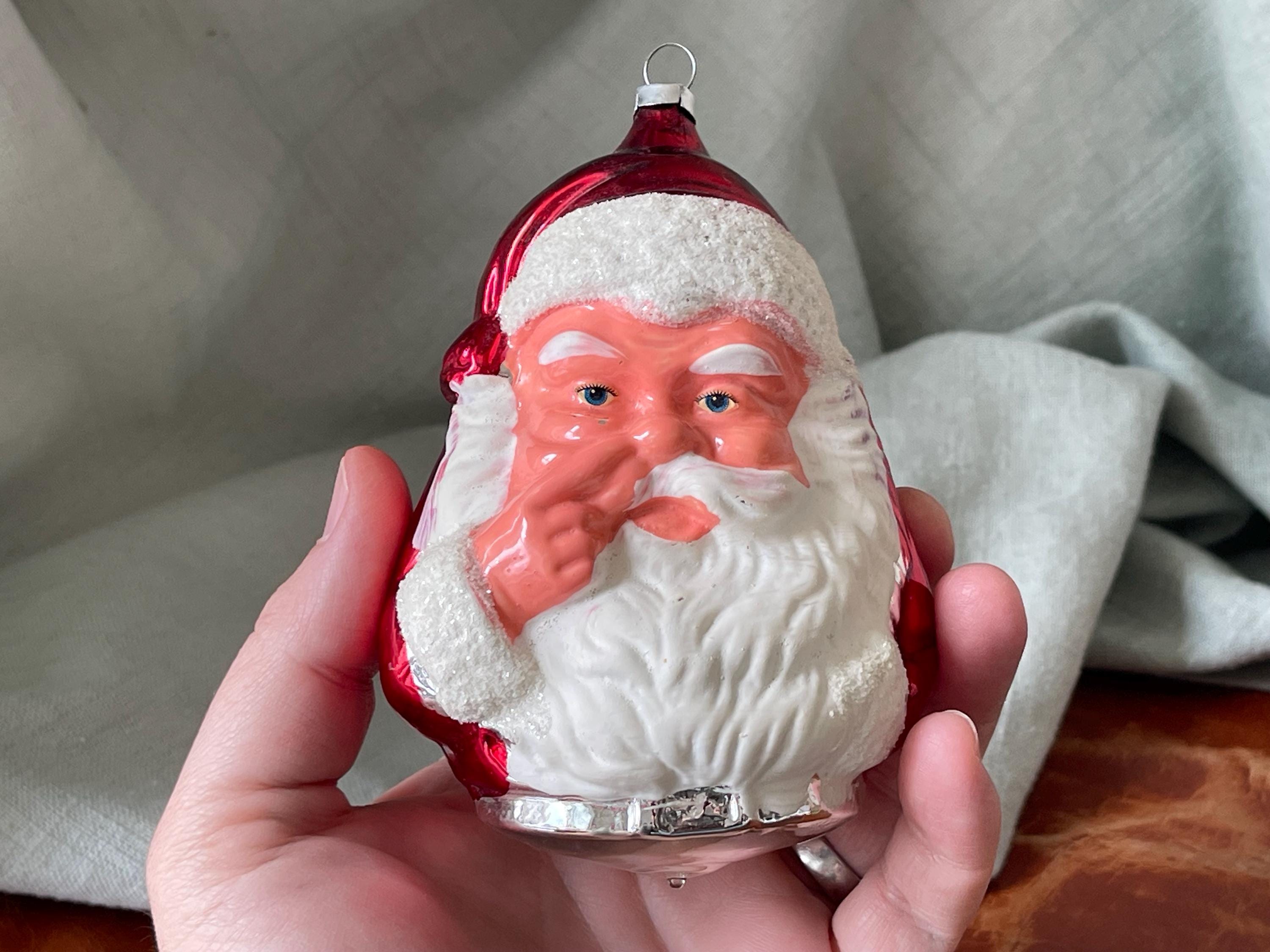Vintage West Germany Santa Claus Glass Christmas Ornament 1960’s Blown ...
