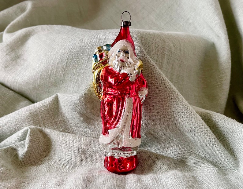 Vintage Polish Santa Ornament Hand Paintec Blown Glass Poland 1950’s ...