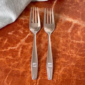 Vintage Western Airlines Forks Set of 2 1960’s Airline Passenger Flatware Dinner Forks Airline Collectibles SI1743