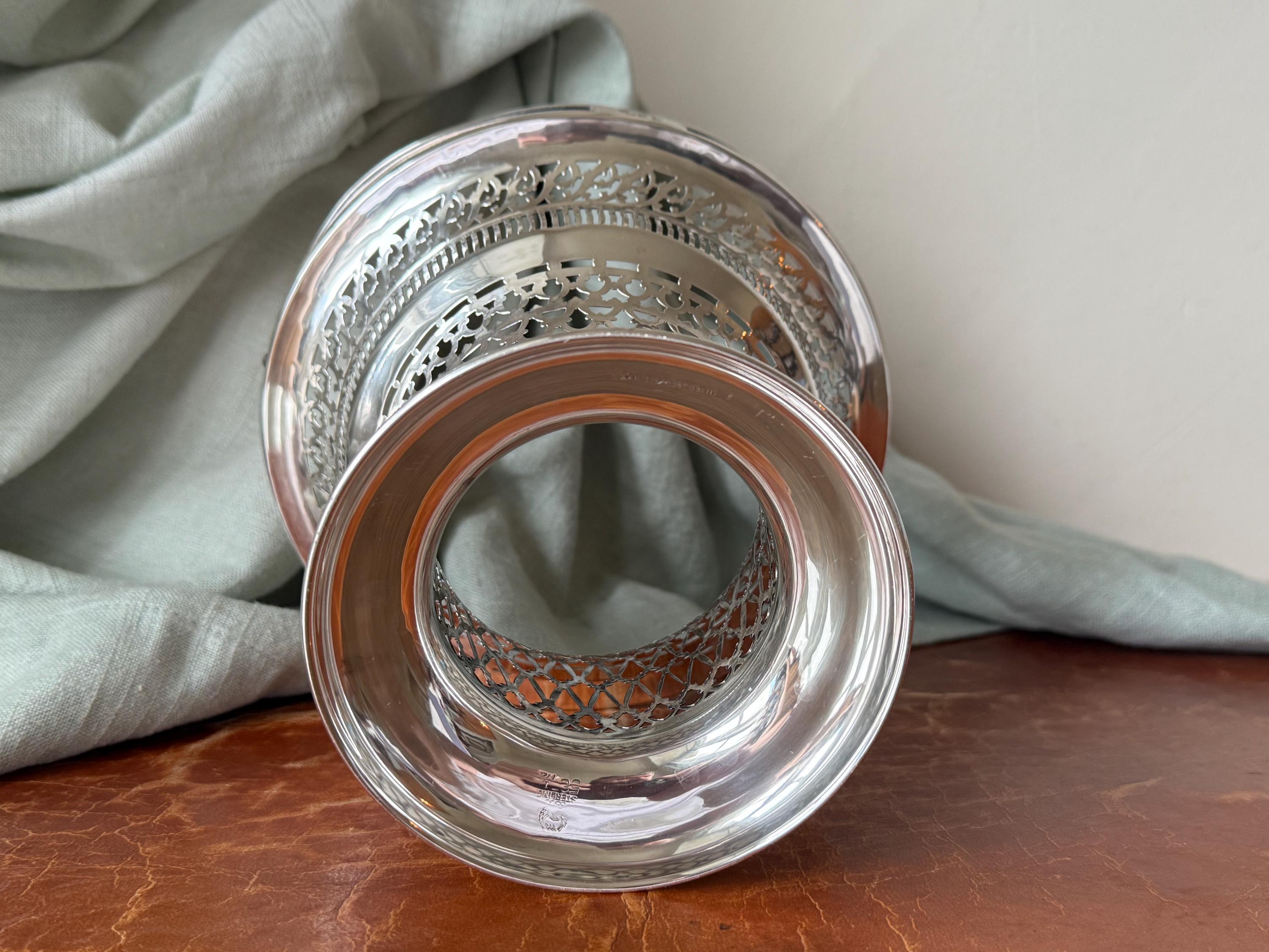 Antique Sterling Silver Bridal Basket Vase Holder 8.47 Ounces