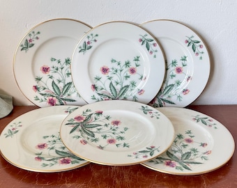 Vintage Lenox Country Garden Bread and Butter Plates Set of 6 Lenox Floral Design Bone China Plates 1950’s Made in USA PC3431
