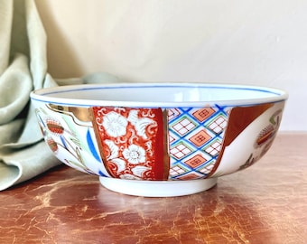 Cuenco antiguo de porcelana Imari pintado a mano, pieza rara de la era Taisho, fabricado en Japón PC3705