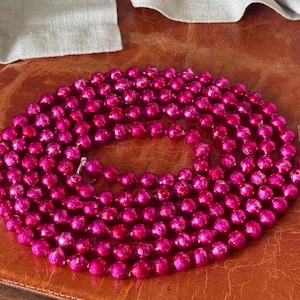 Vintage Mercury Glass Pink Beaded Garland Christmas Tree Glass Garlard made in Japan circa 1950’s OR1937