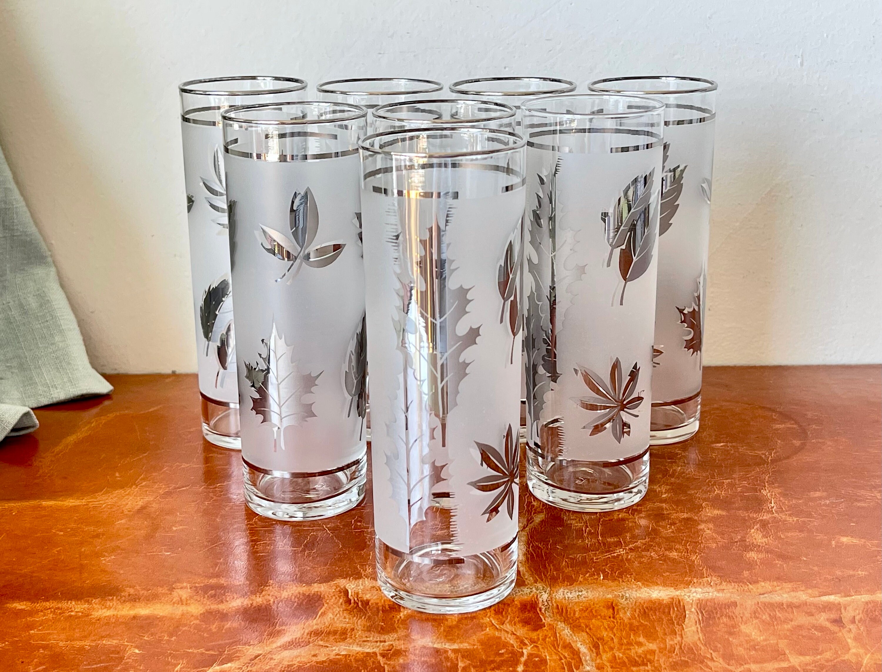 Vintage Libbey Silver Foliage Hostess Set in Box 8 Silver Leaf