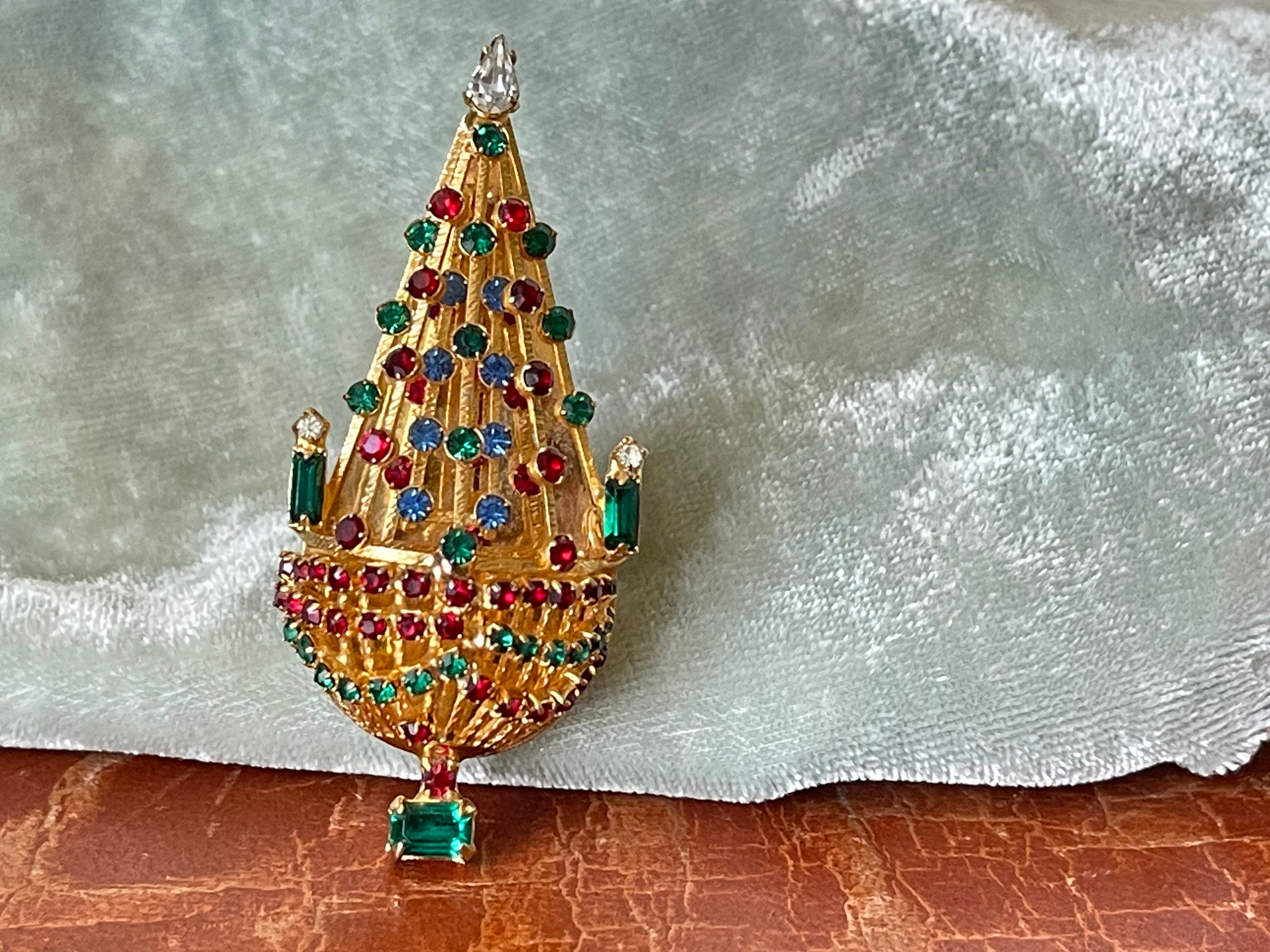 Vintage Joseph Warner Chandelier Christmas Tree Brooch Pin
