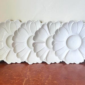 Vintage Italian Artichoke Plates Set of 4 1960’s Italian Majolica Pottery Daisy Design Shabby Chic Cottage Style PC4277